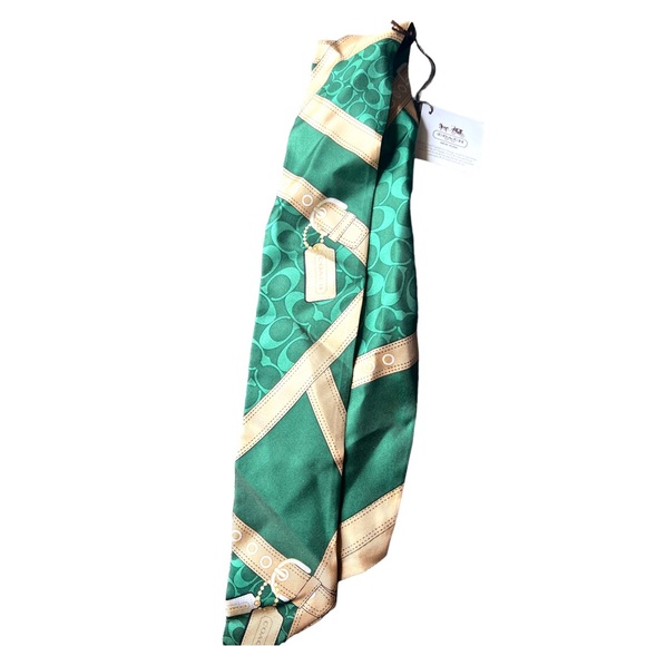 NEW ▶️ COACH ◀️ 100% Silk Scarf Twilly Vintage Deadstock - Picture 5 of 9